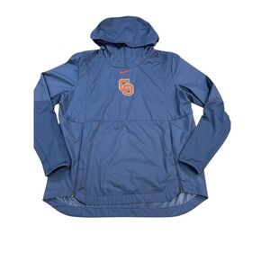 Nike Syracuse Pullover‎ Jacket Anorak Windbreaker Hooded Orange Blue Mens L
